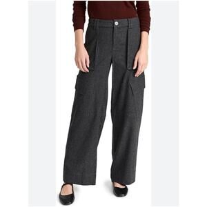 Vince Wide Leg Raver Flannel Cargo Utility Pants 10 Career Relaxed Quiet Luxury